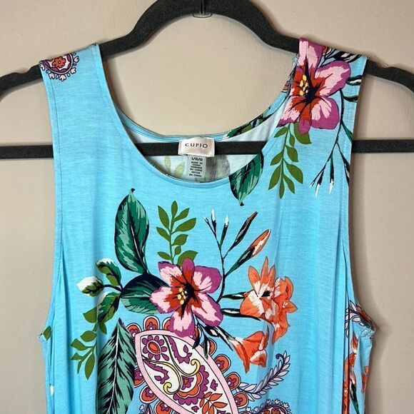 CUPIO Bright Floral Tank Dress with Pockets - Size Large - Picture 5 of 10